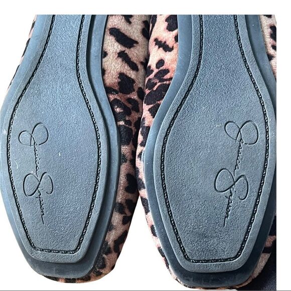 Jessica Simpson Madison Animal Print Crisscross Ankle Ballet Flat Shoes Sz 4M - Picture 12 of 14
